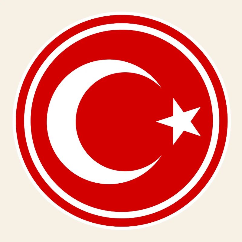 Drapeau de la Turquie rond