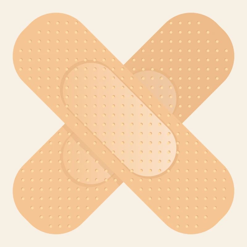 crossed sticking plaster as a design element