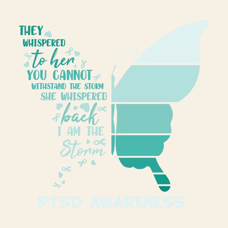 Je suis le papillon de conscience de la tempête Ptsd
