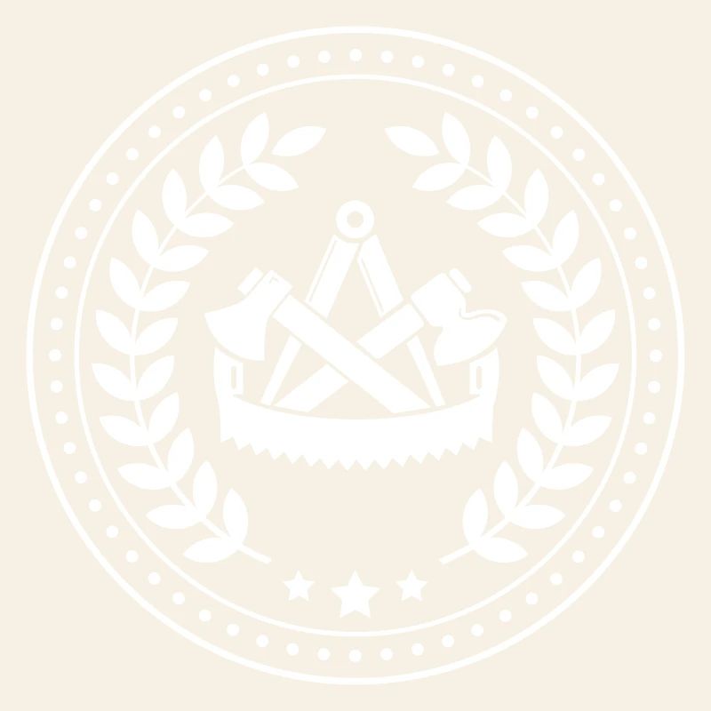 Enseigne de guilde Charpentier avec couronne de laurier