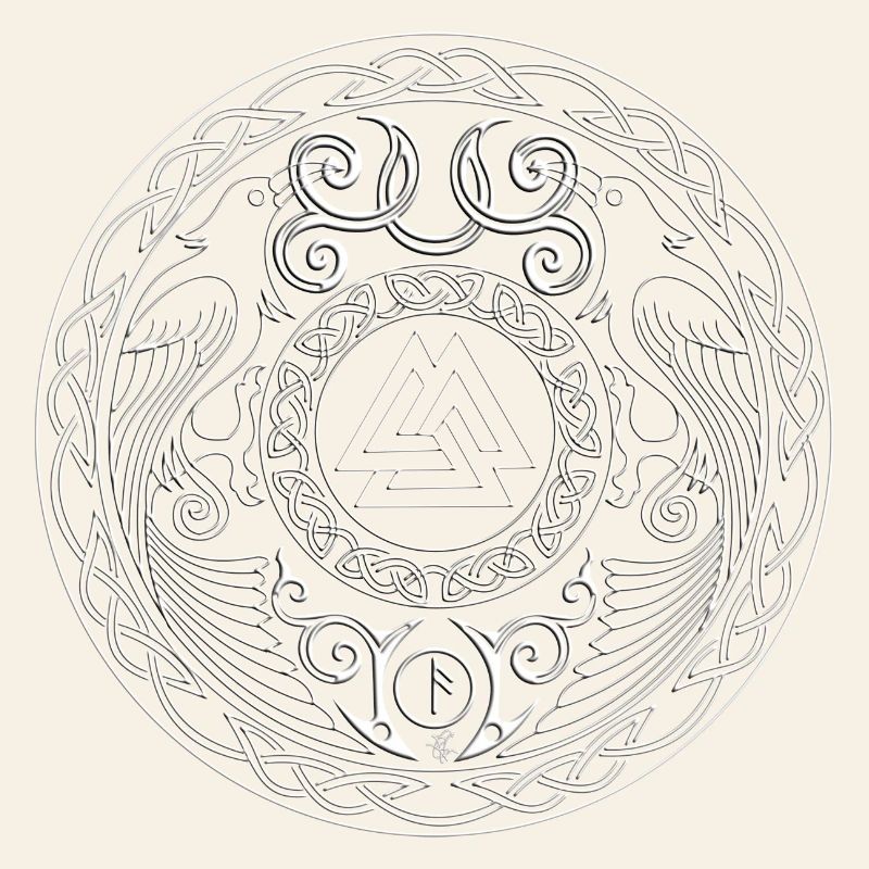 Mandala runique à triade centrale