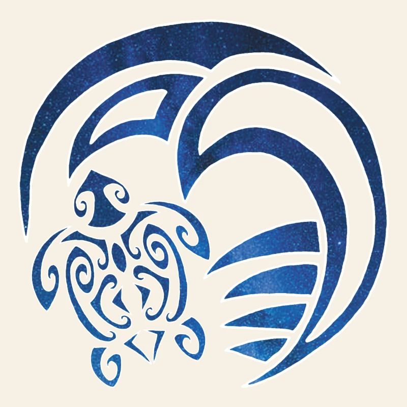 Turtle, ocean and starry sky