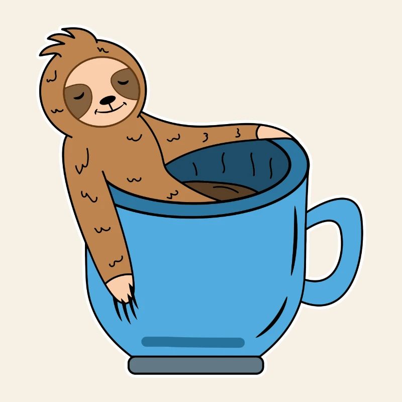 Funny sloth Caffeine Coffee Drinking coffee cup