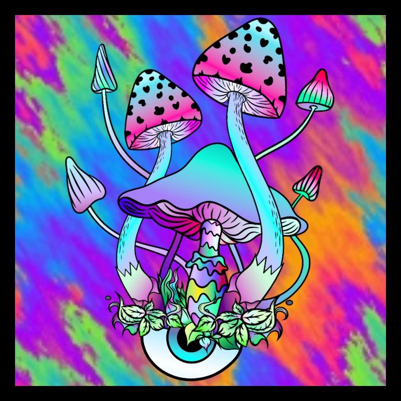 Zauberpilze bunt Psychedelische Pilz Kunst