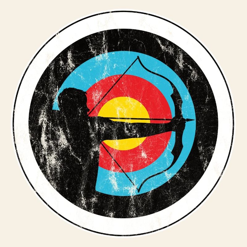 Archer and bowman with target archery