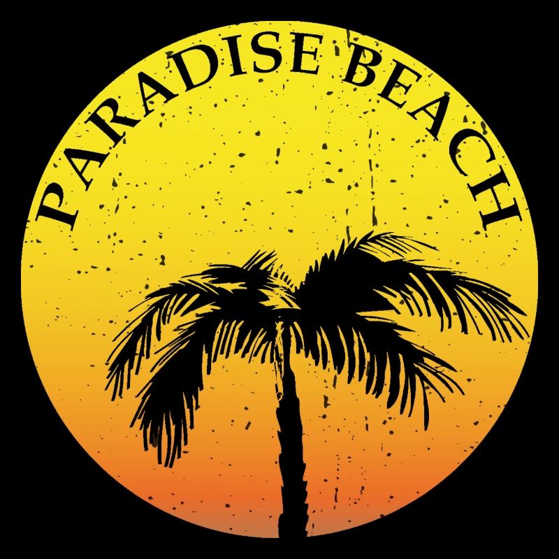 Paradise Beach CLAIM rund mit Palme