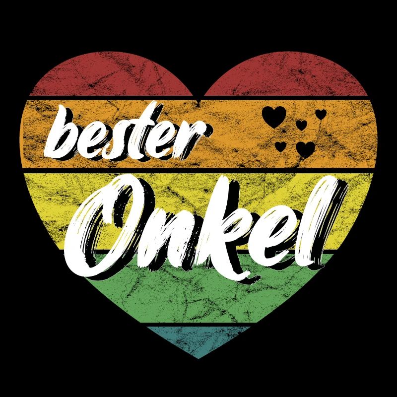 bester Onkel Geschenk Herz retro vintage