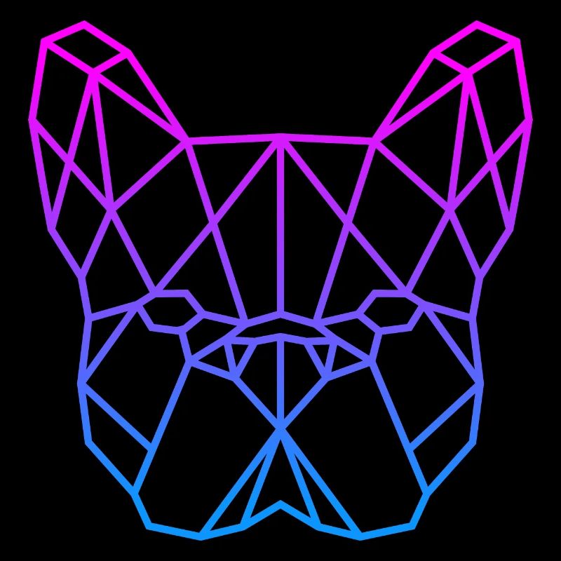 Geometrischer Bulldog Neon Gradient
