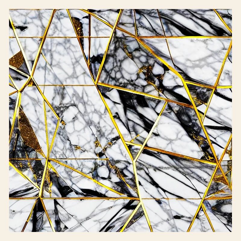 Marble Black White Gold Texture