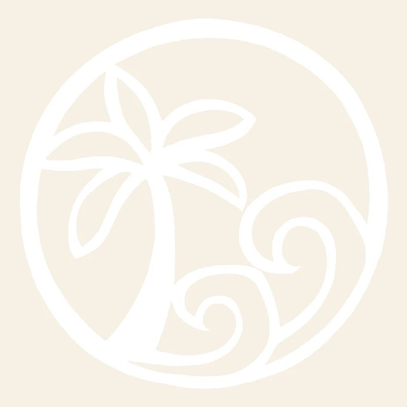 Waves and white palm tree