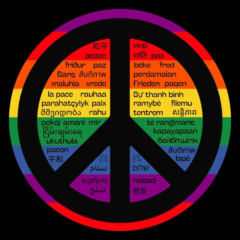 Signe arc-en-ciel de paix.