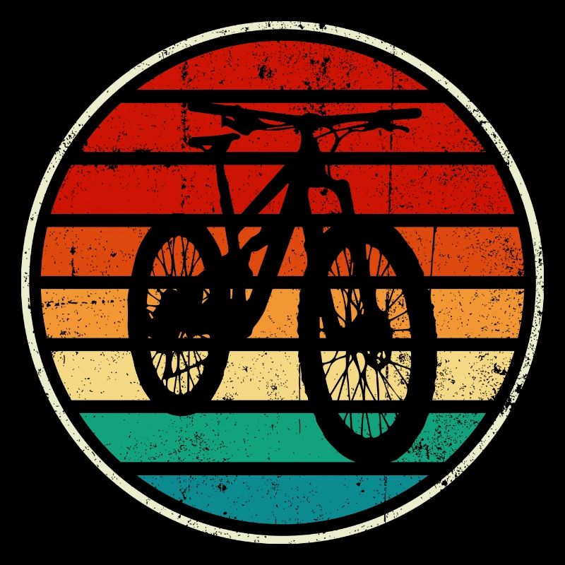 Retro Rainbow Bicycle Sunset