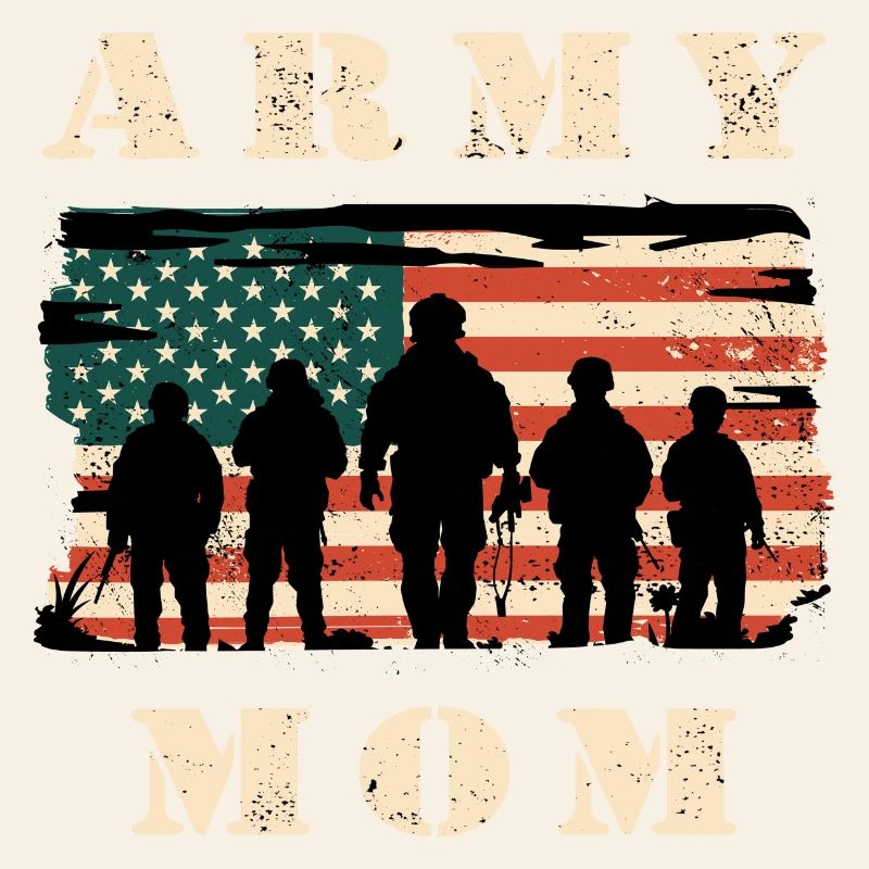 Armee Mutter mit USA Flagge