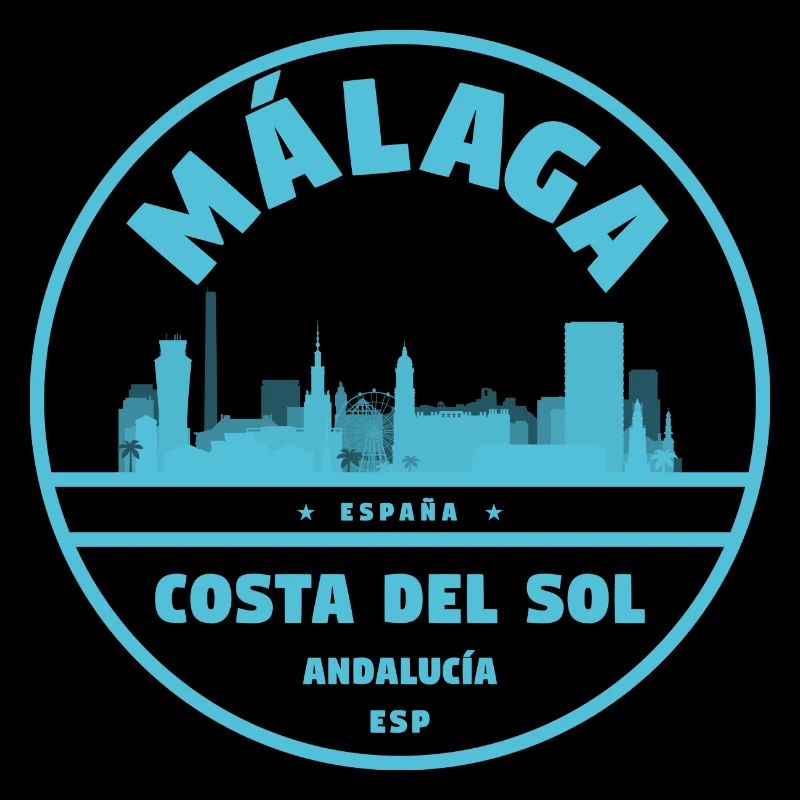 Málaga Coastal Skyline Blue Logo