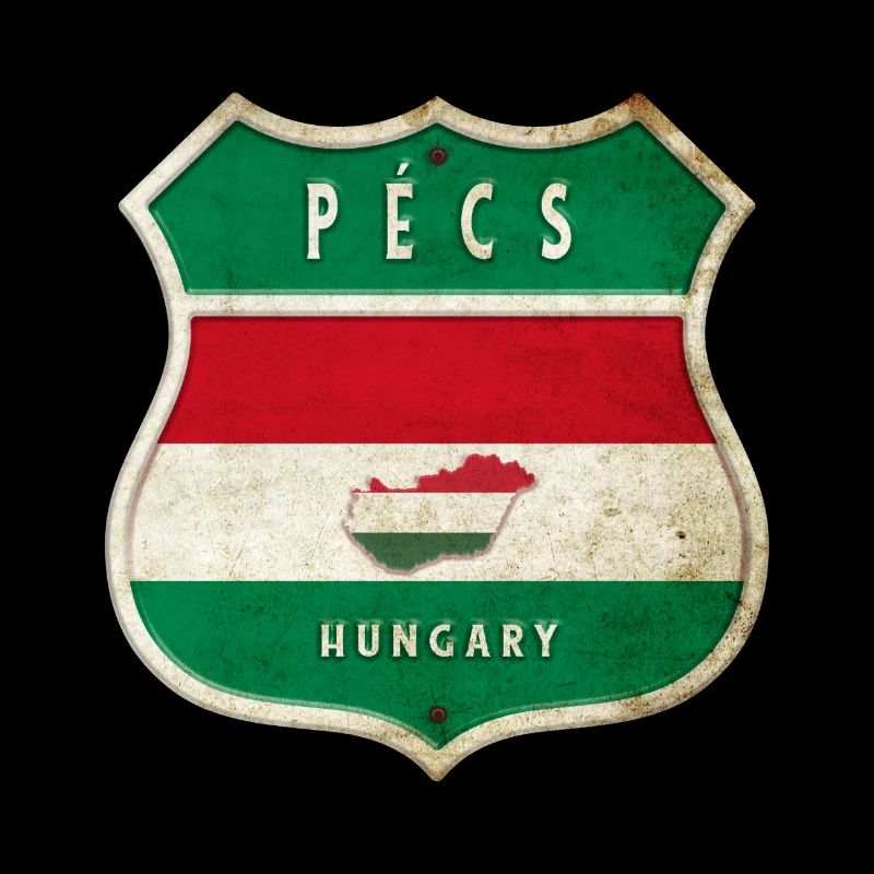 Pécs Ungarn Wappen Flaggen Design
