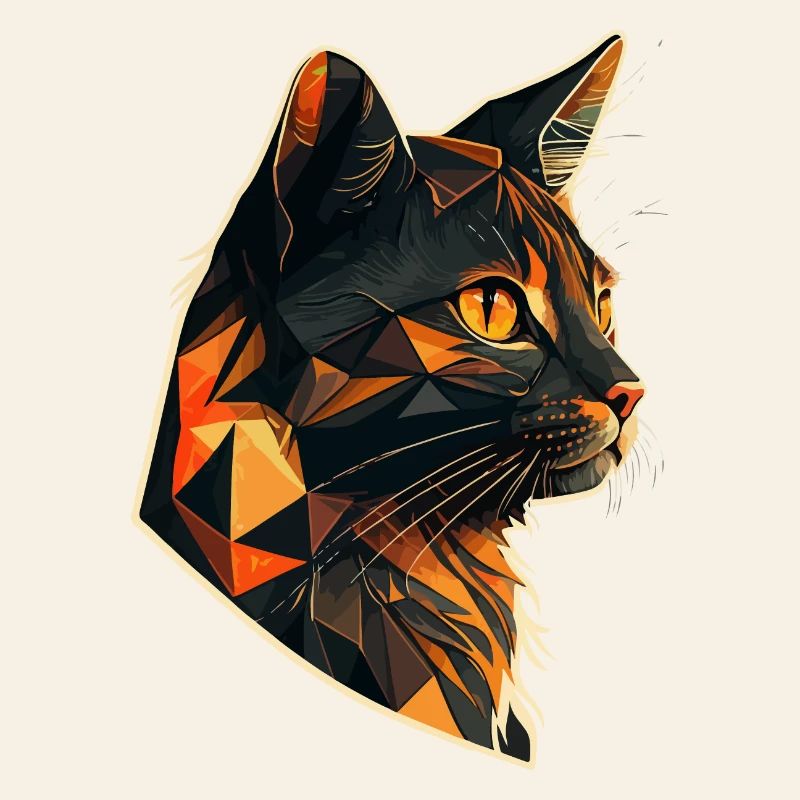 Stylized, Geometric cat