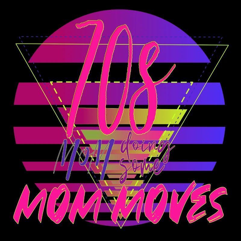 70s mom doing some mom moves - colorful & crazy