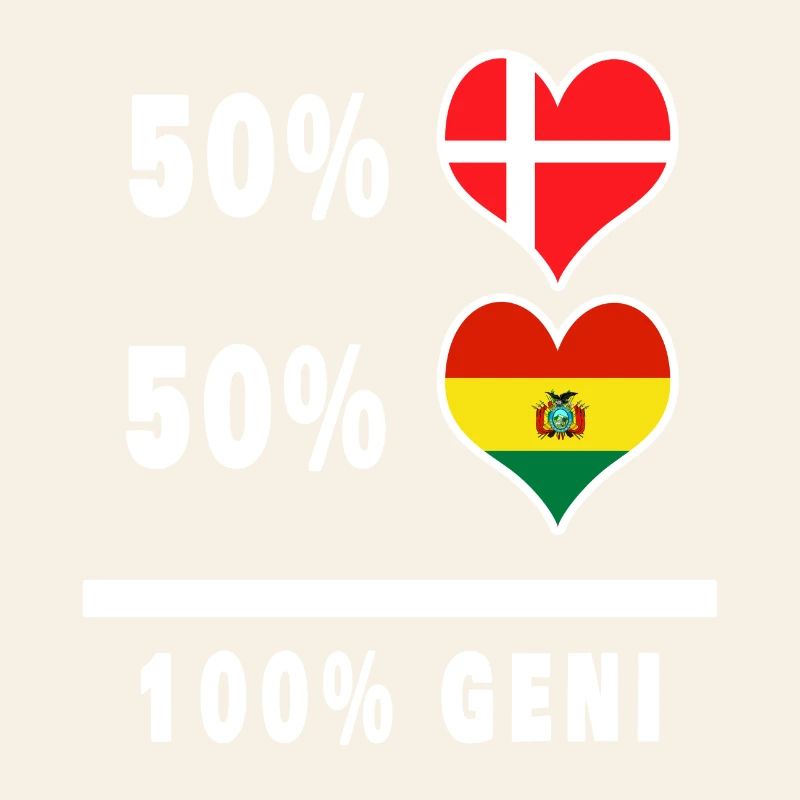 Bolivie et Danemark 100% drapeau de génie