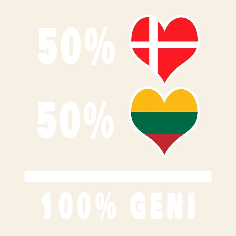 Lithuania and Denmark 100% genius flag