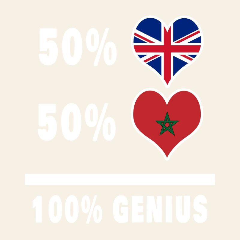 Morocco and Great Britain 100% Genius Flag