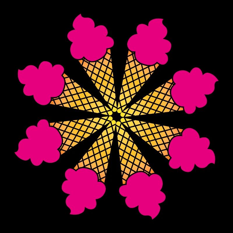 Eis Blume Verlauf Mandala Sommer Eiscreme Fan Fun