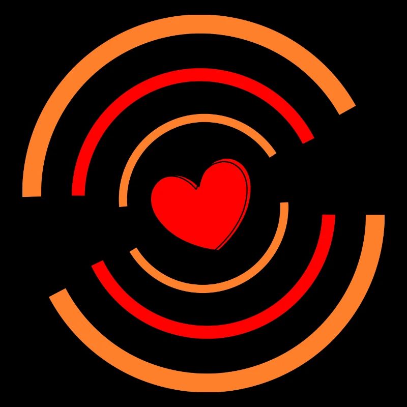 Heart red with stripes