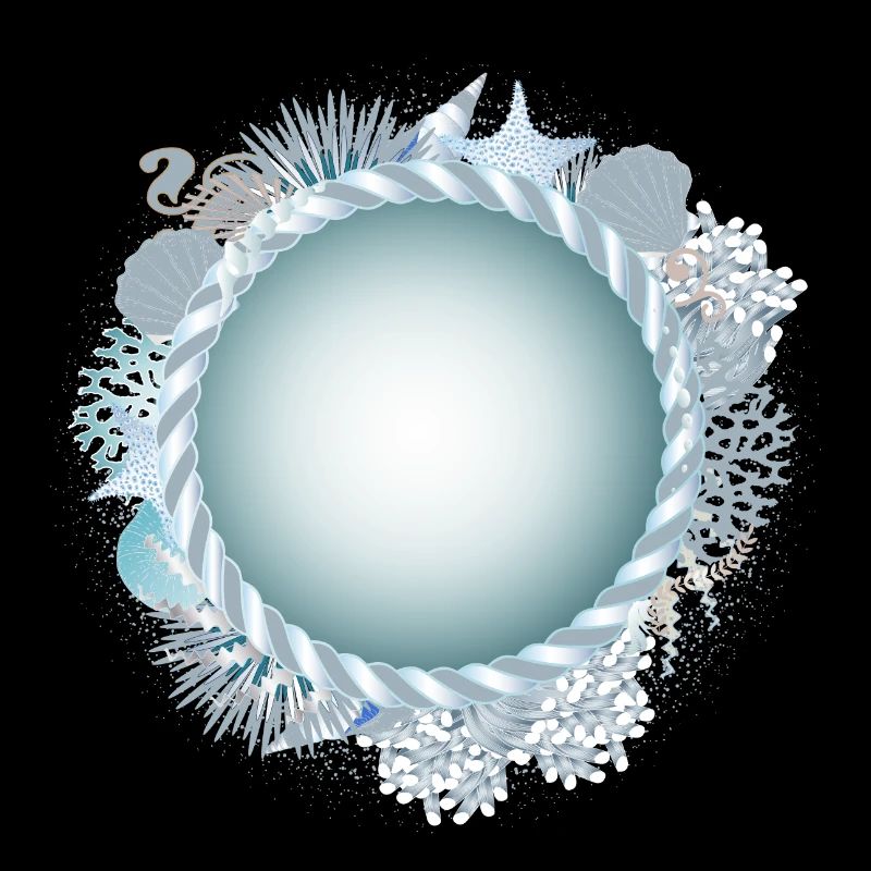 maritimer Rahmen mit Seil und Korallenriff Optik