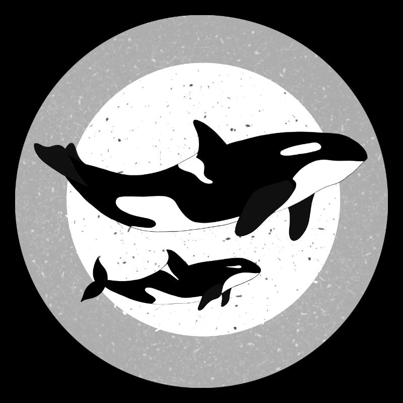 Whale and Orca Illustration