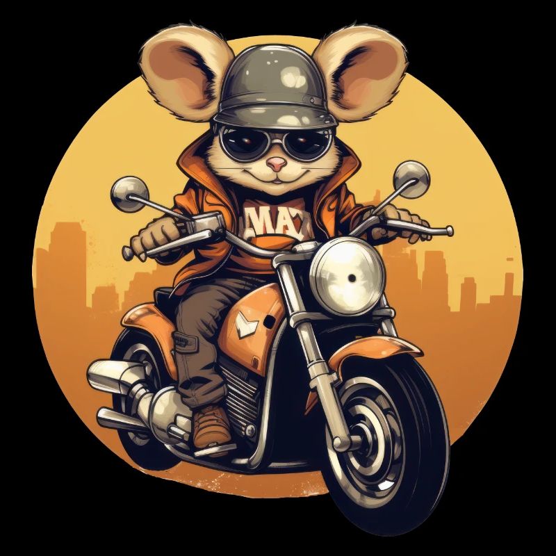 Cool mouse on the motorcycle
