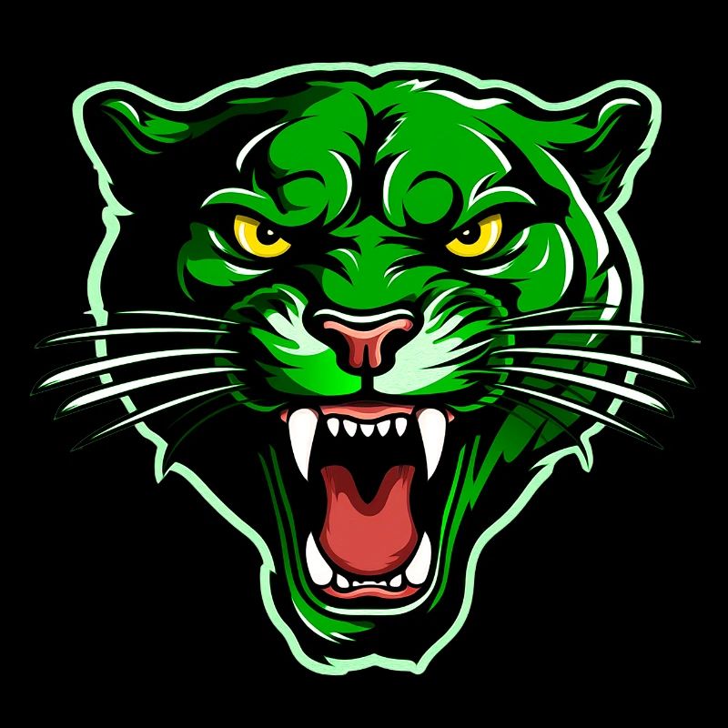 Tête de panthère verte