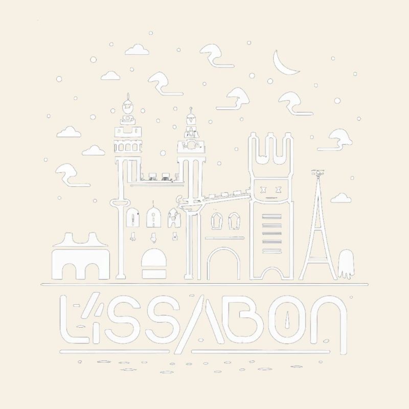 Lissabon Skyline Linie Kunst
