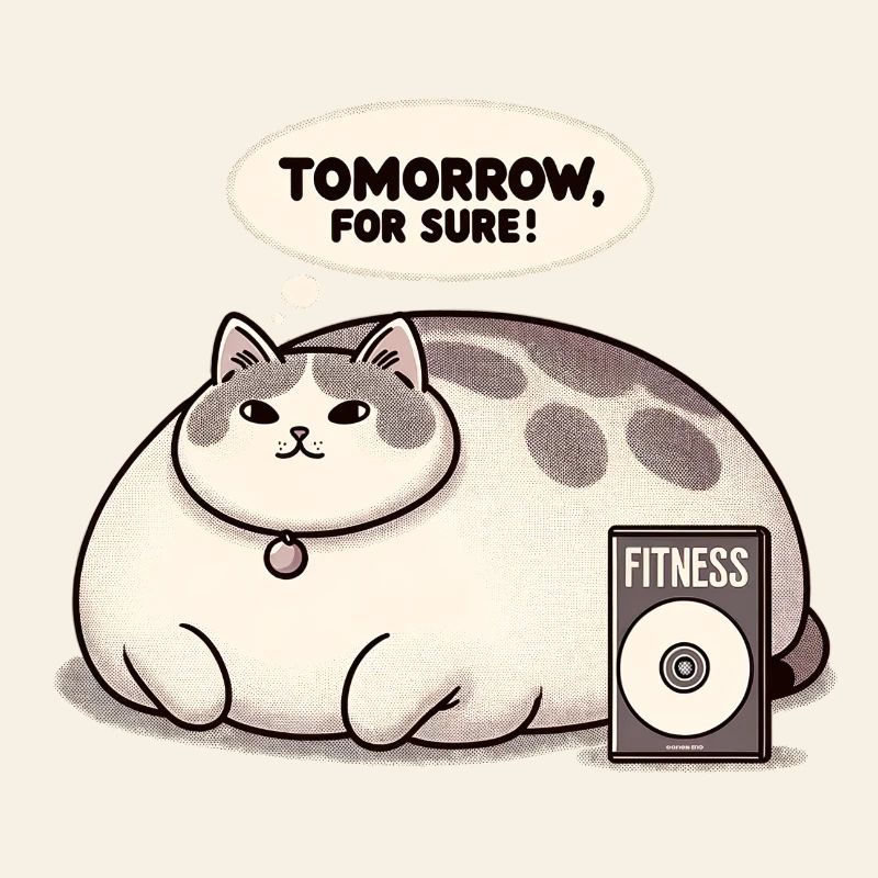 Fitness grouch cat