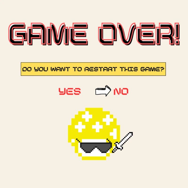 Pixel Art 8 bits Retro Game Over