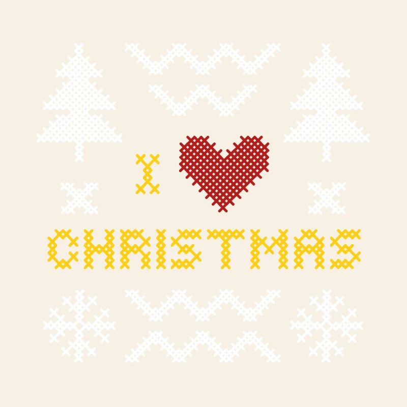 Christmas Heart Knit Pattern Design