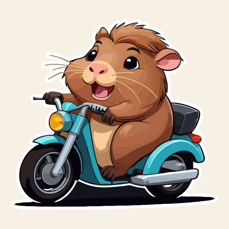 Cochon d’Inde sur cyclomoteur