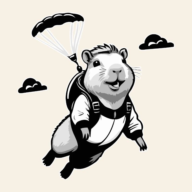 Capybara Parachutiste Parachutisme