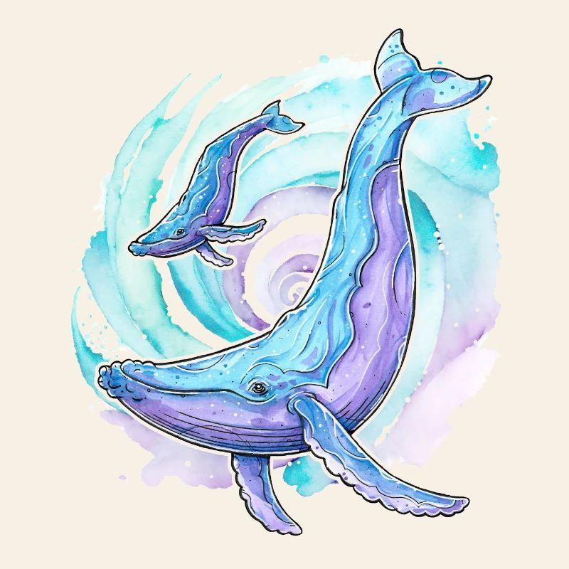 Baleine à bosse avec baleineau