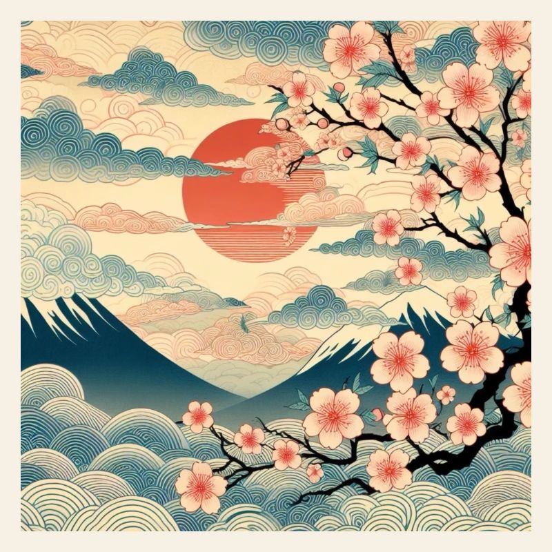 Ukiyo-e Style Sunrise II