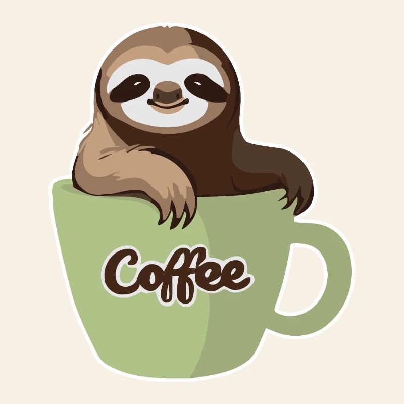 Faultier in einer Kaffeetasse