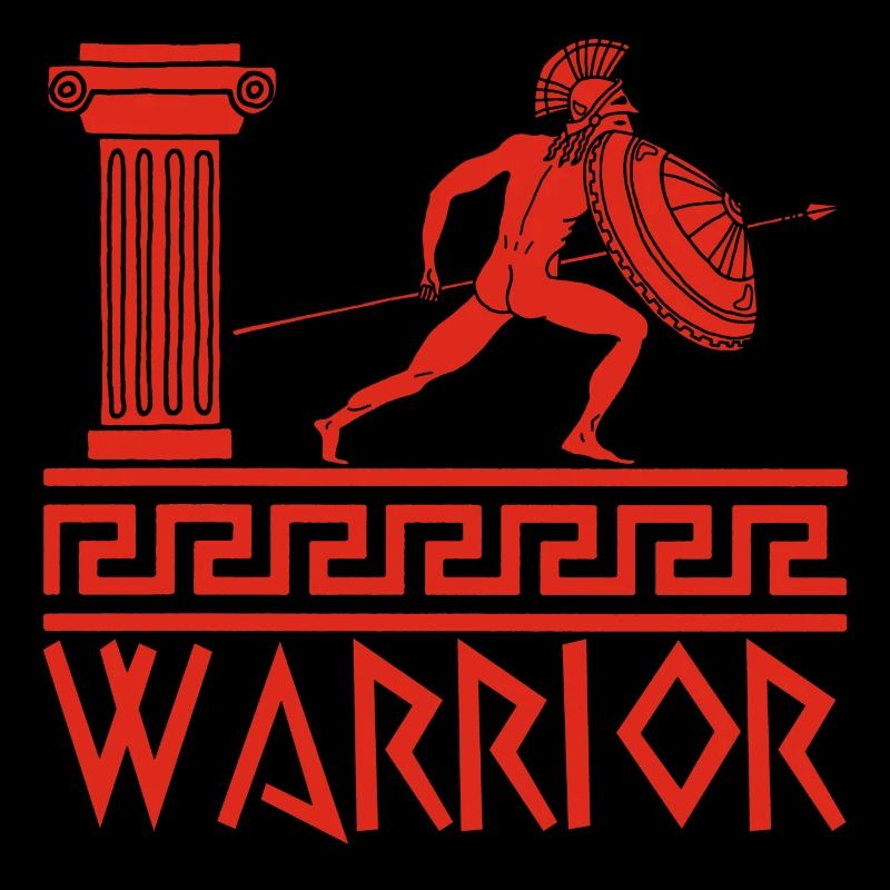 Guerrier grec antique rouge