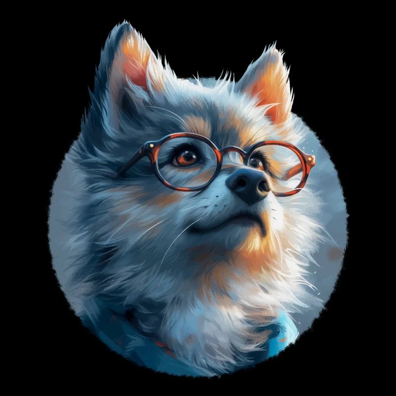 Illustration des Wolfes mit Brille