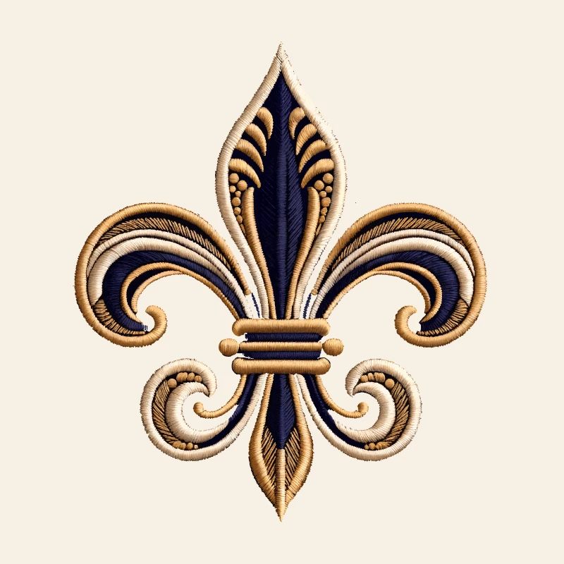 Elegant Fleur-de-Lis Embroidery Tee