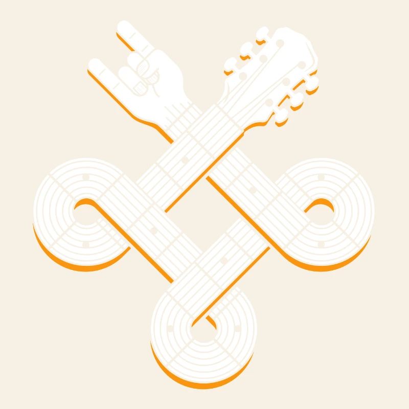 Guitare à nœud celtique. Conception de guitare de musique rock
