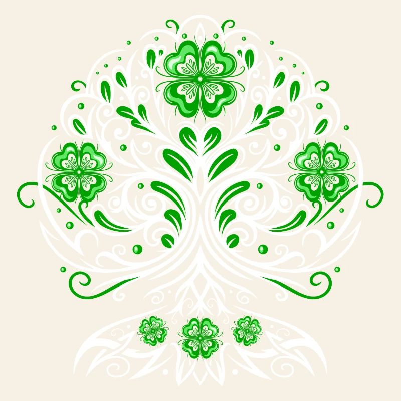 Arbre de vie de la Saint-Patrick avec des trèfles