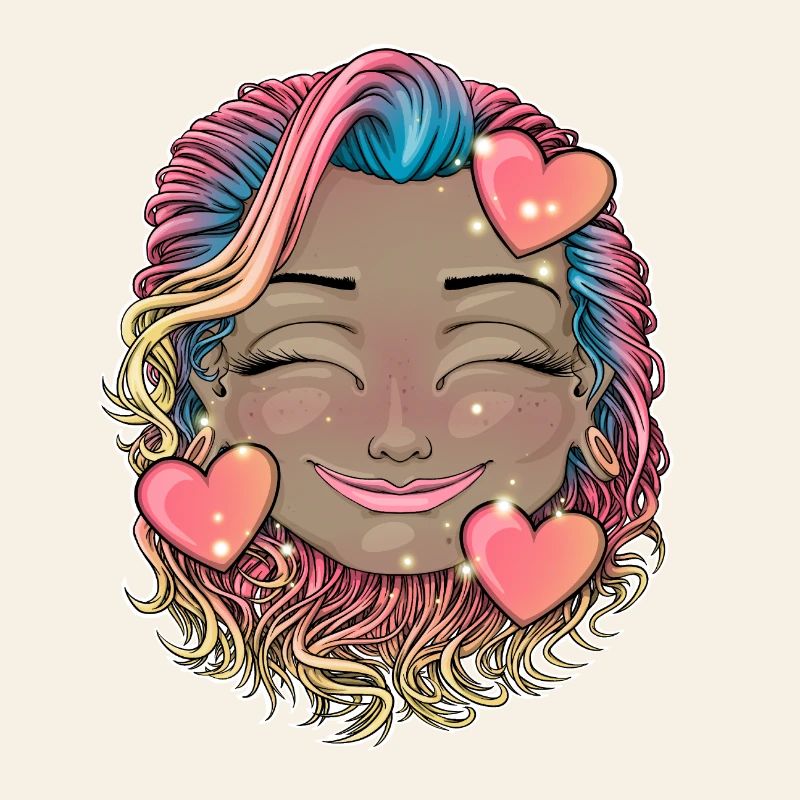 Buntes Regenbogenhaar Smiley