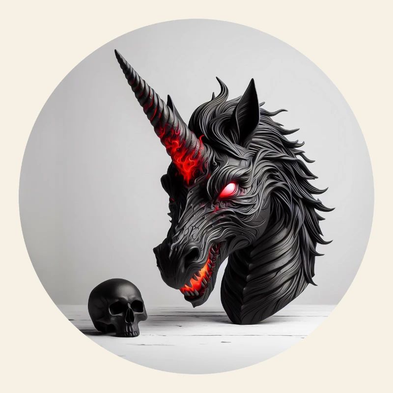 Conception de la tête de licorne démoniaque
