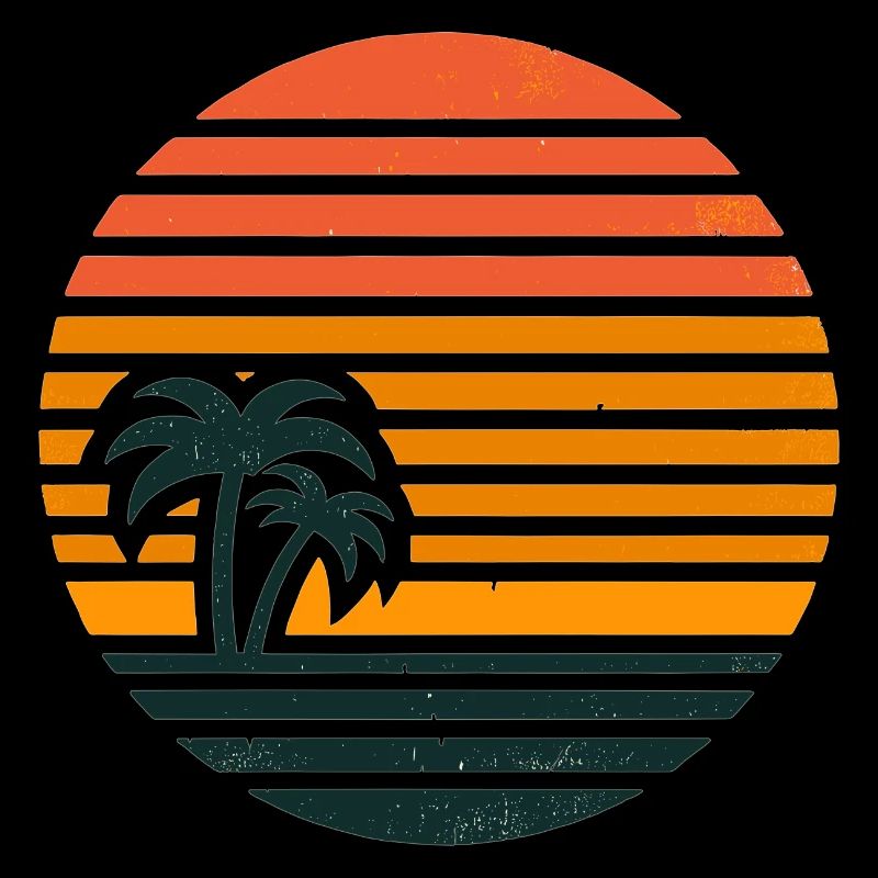 Sunset with palm trees