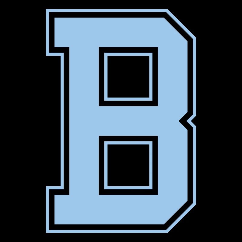 Monogramm Hellblau Varsity College Initiale B