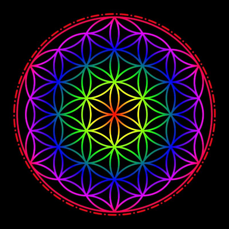 Fleur de vie arc-en-ciel