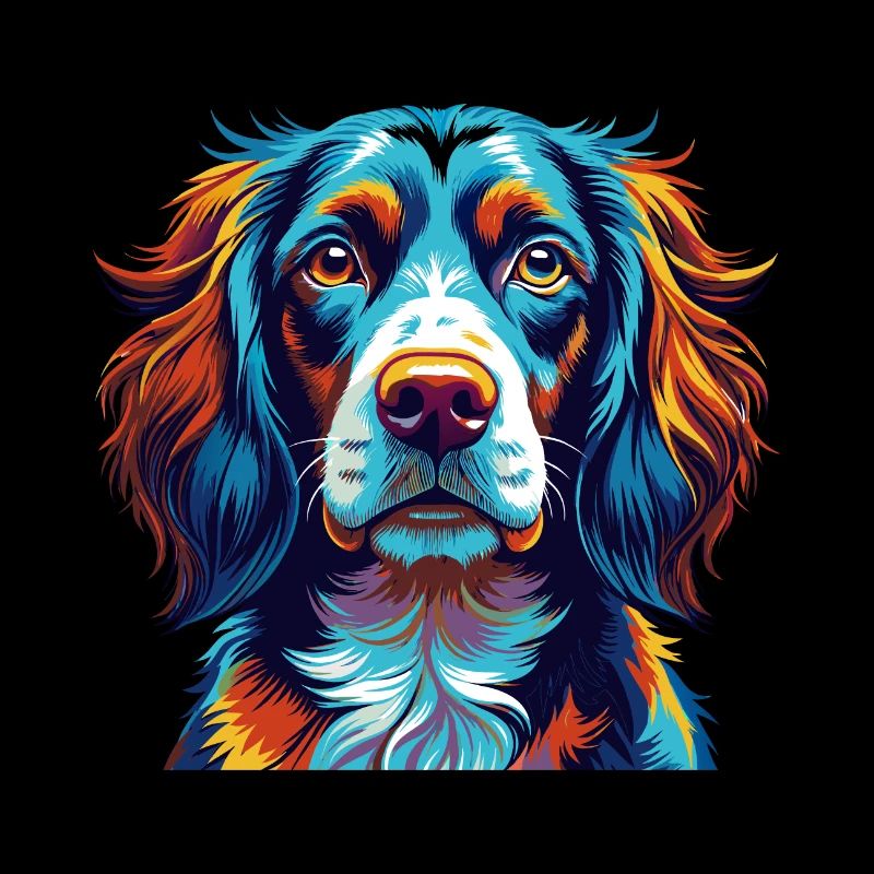 Picardie Spaniel Hunderasse Bunte Karikatur Kawaii
